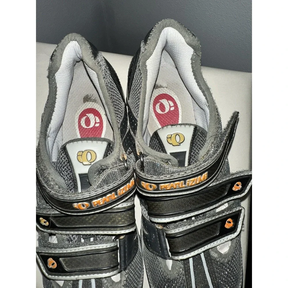 Pearl Izumi Drift 5787 Men's Size 40 Gray Orange Black Hook & Loop Cycling Shoes